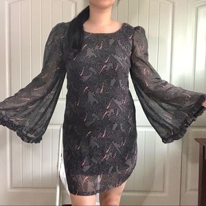 Chiffon Bell Sleeve Dress